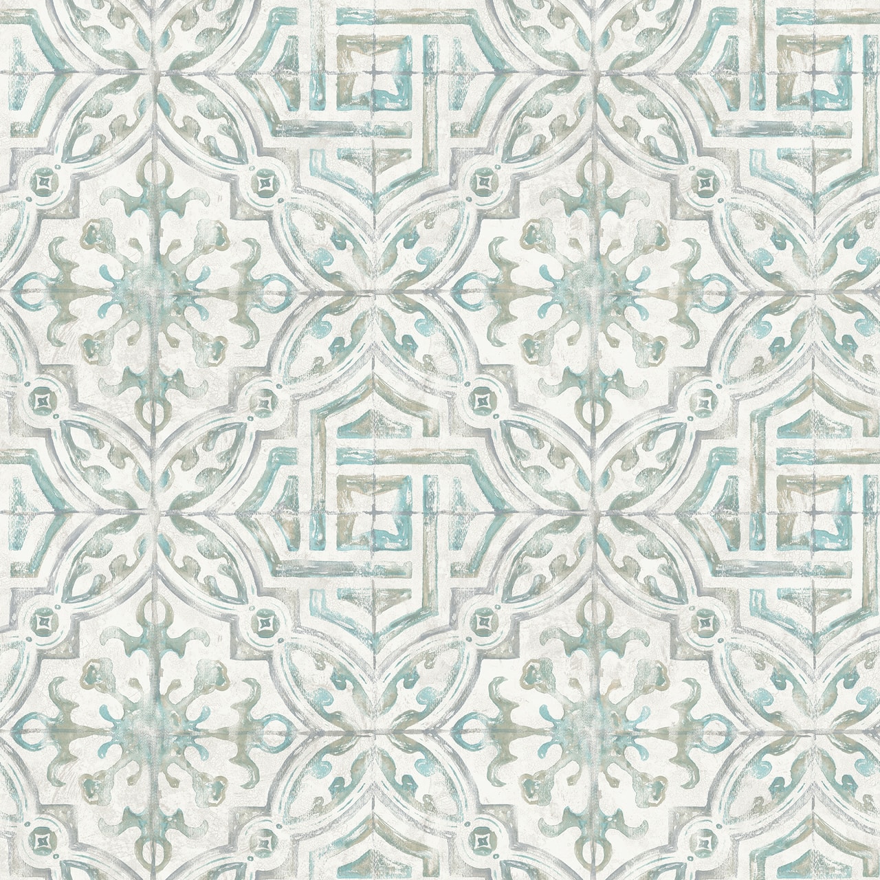 NuWallpaper Teal & Gray Landondale Peel & Stick Wallpaper